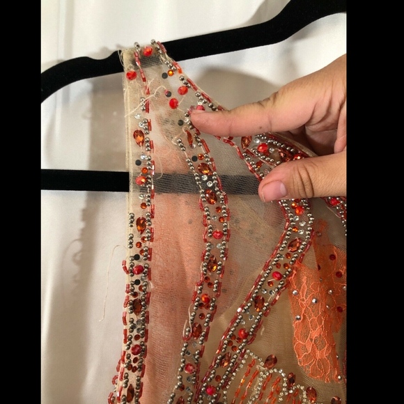 NWD Terani Couture embellished lace gown SZ 14 - Picture 6 of 8